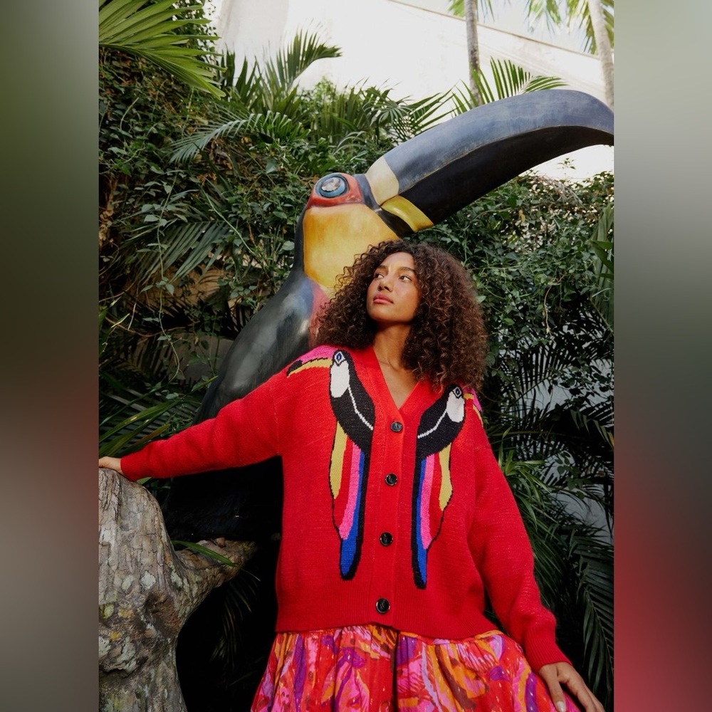 FARM Rio Toucan Red Cardigan